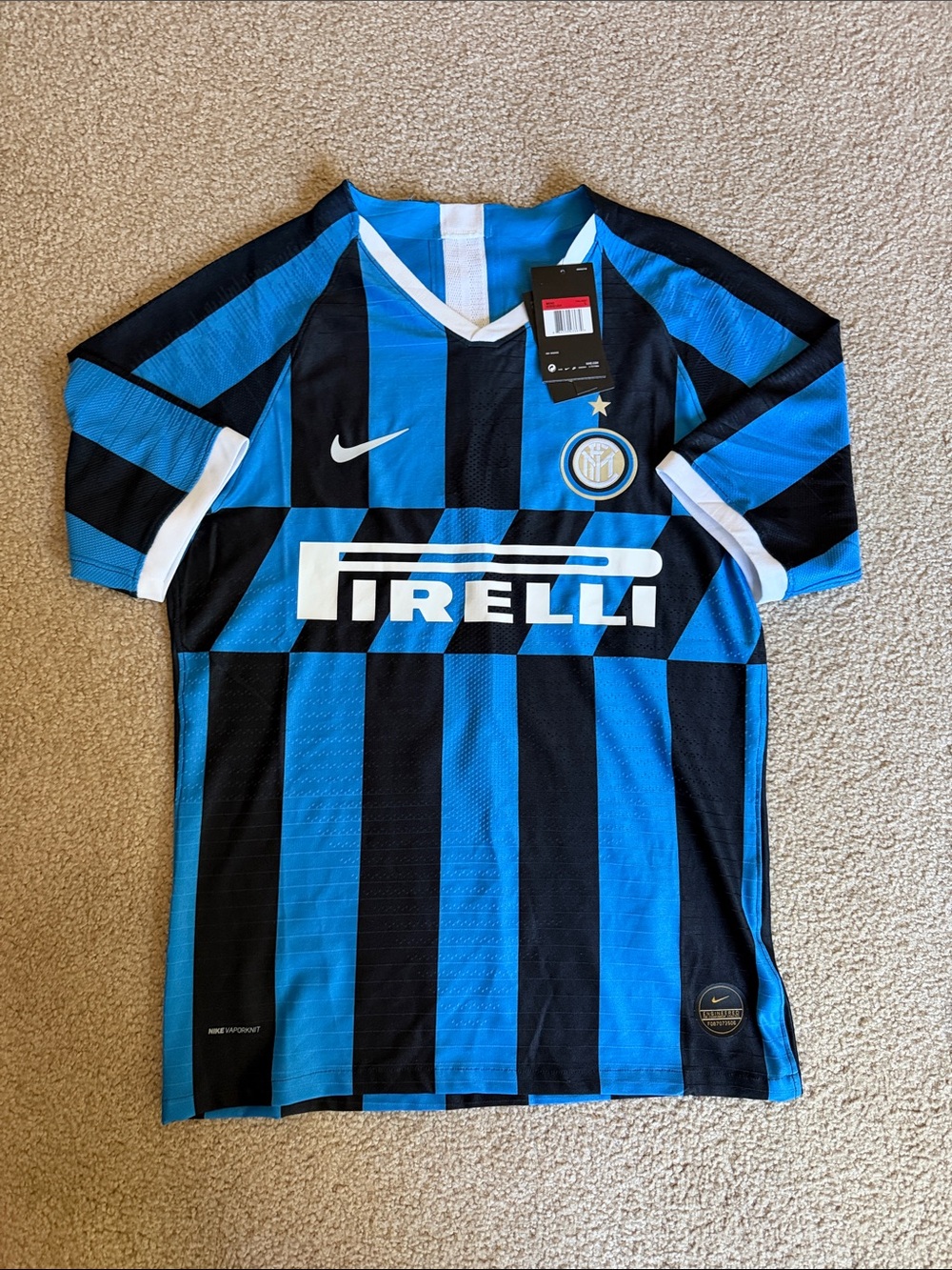 Nike Black & Blue Inter Milan Striped Soccer Jersey